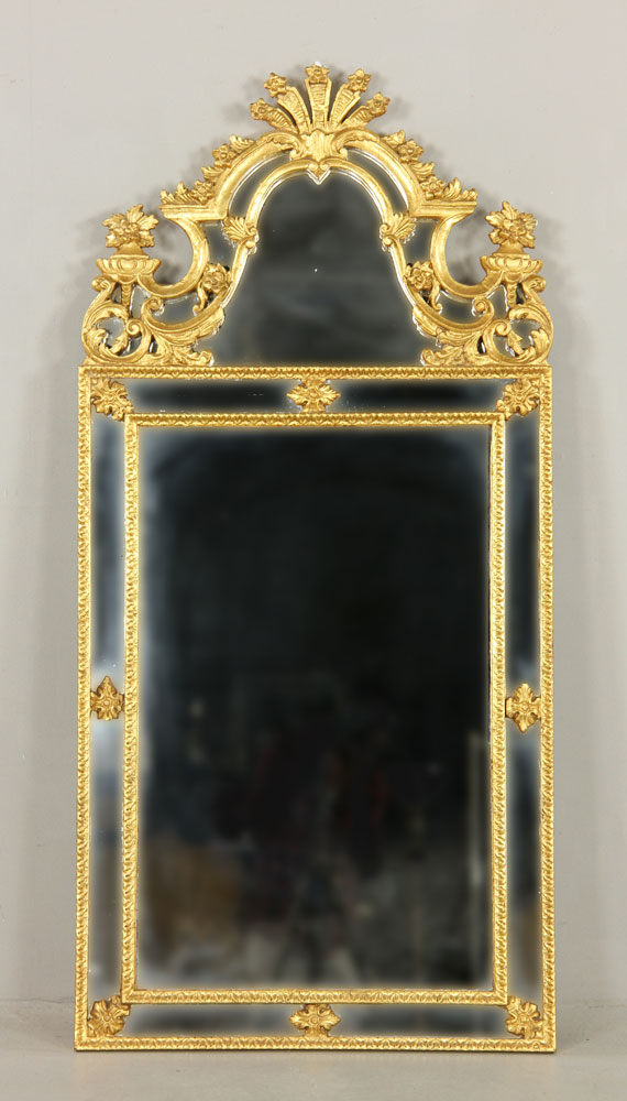 Appraisal: - Carved Gilt Wood Mirror Mirror carved and gilt wood