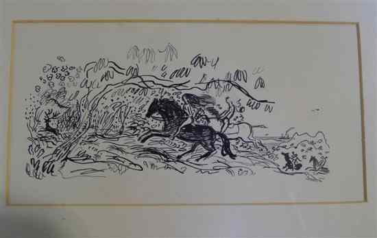 Appraisal: Anthony Gross - two pen and ink drawings Sketches for