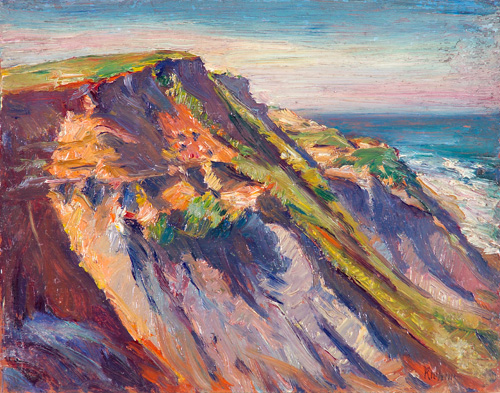 Appraisal: Max Kuehne German-American - Cliff Face and Ocean Seascape Oil