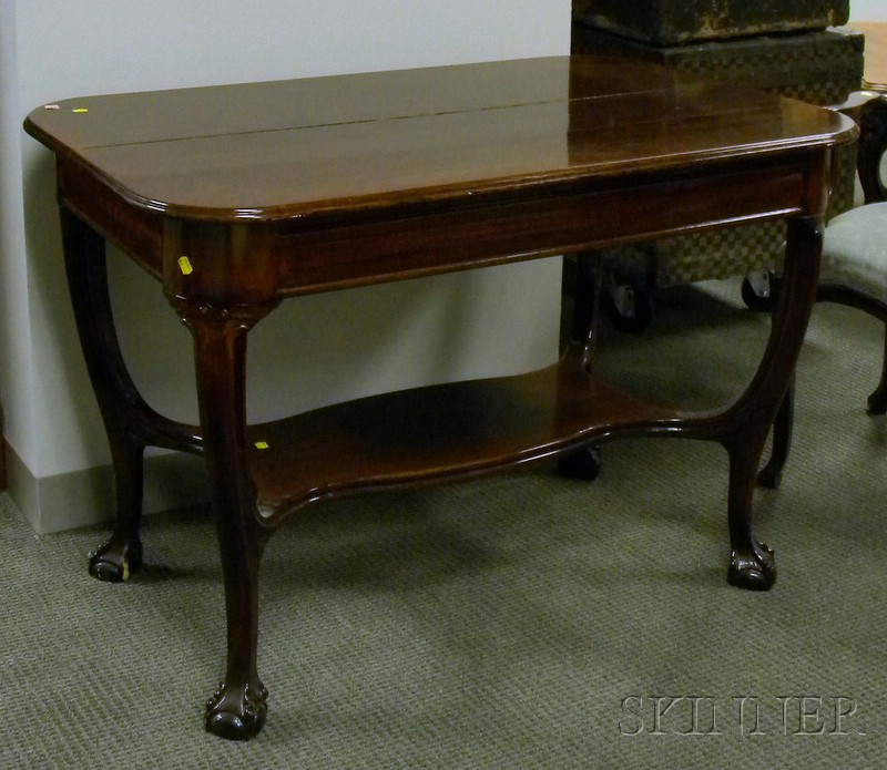 Appraisal: Early th Century Carved Oak One-Drawer Library Table ht lg