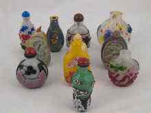 Appraisal: A collection of eleven Chinese snuff bottles including jade multi-coloured