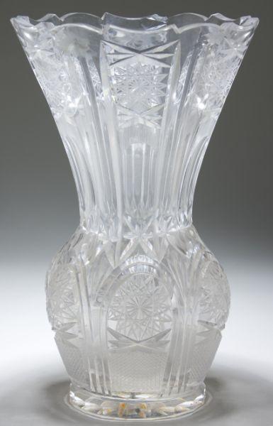 Appraisal: Large American Antique Cut Glass Vase late th century large