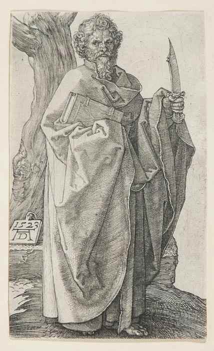 Appraisal: Albrecht D rer - Saint Bartholomew engraving but a later