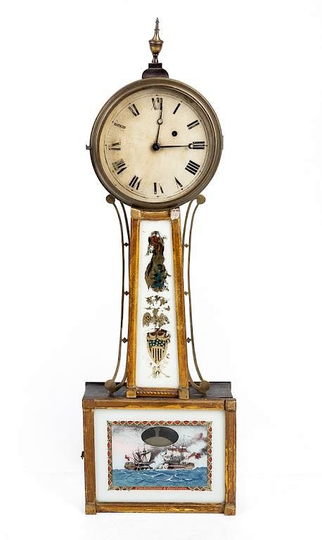 Appraisal: Boston Style Federal Banjo Clock DESCRIPTION Boston style Federal banjo