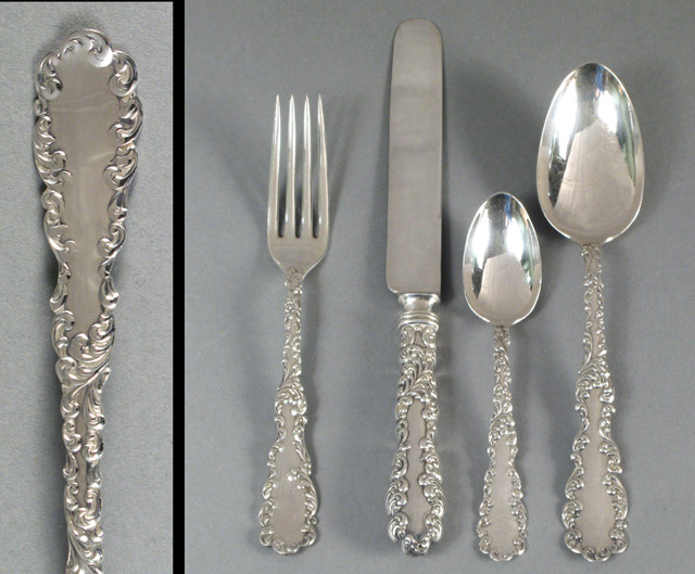 Appraisal: WALLACE STERLING FLATWARE SET pieces in the Waverly pattern introduced