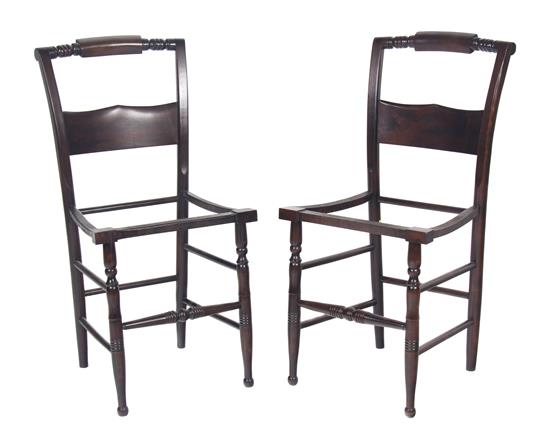 Appraisal: Sale Lot A Pair of Wooden Chairs not upholstered Height