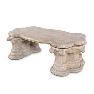 Appraisal: A Cast Stone Low Table Height x width x depth