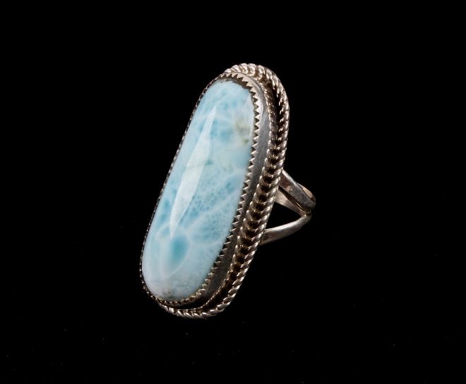 Appraisal: Navajo Larimar Sterling Ring by Tom Taylor For your consideration