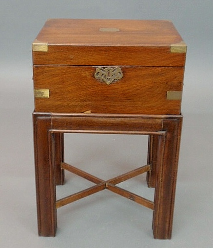 Appraisal: Mahogany cased lap desk mounted on a stand of a