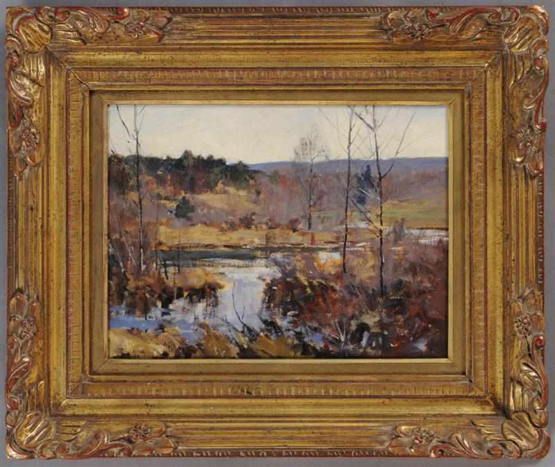 Appraisal: ATTRIBUTED TO CHARLES CURTIS ALLEN AUTUMN LANDSCAPE Oil on board