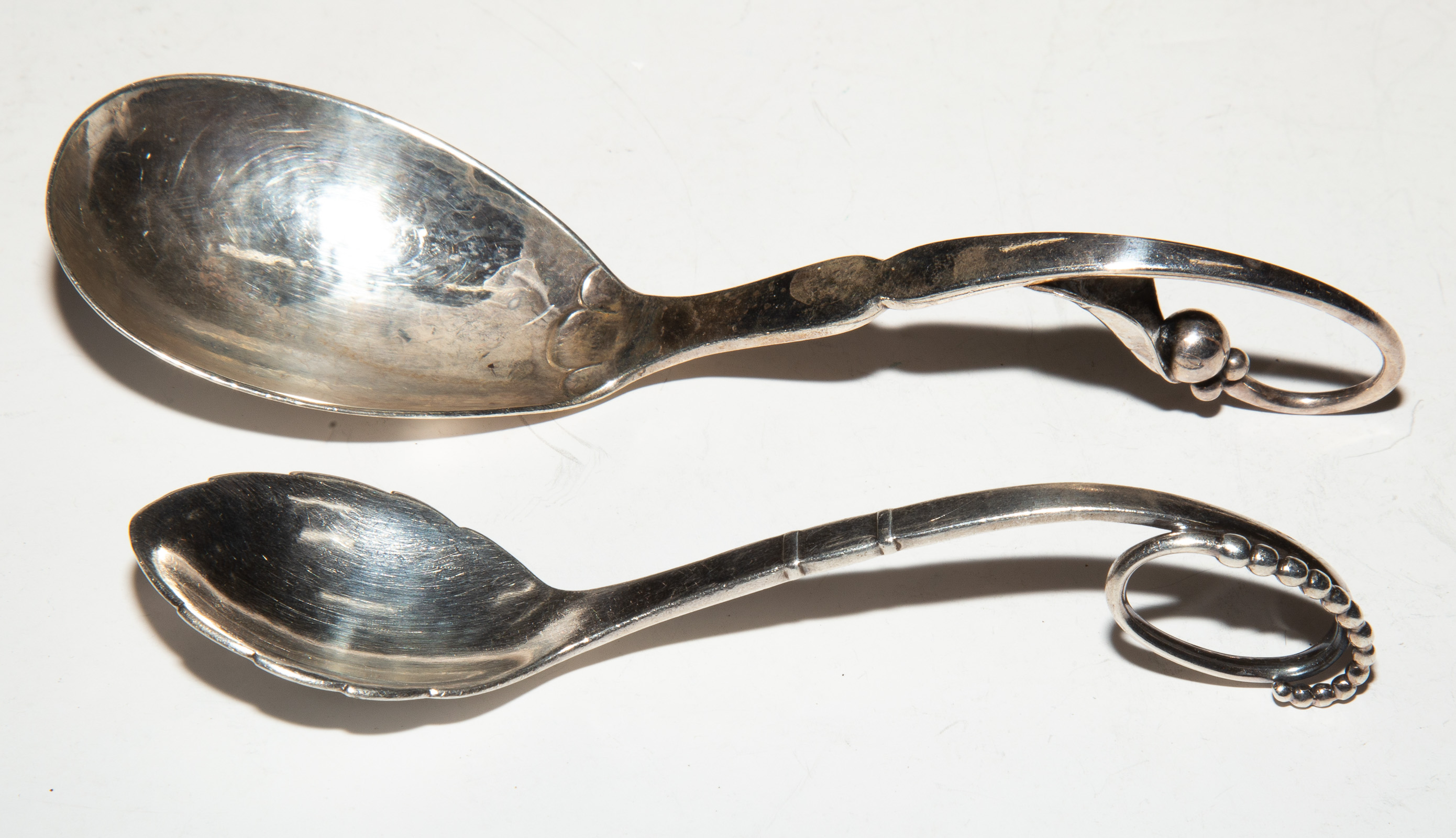 Appraisal: GEORG JENSEN STERLING SUGAR SAUCE SPOON in to in L