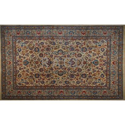 Appraisal: INDO TABRIZ ORIENTAL RUG All over floral design cream ground