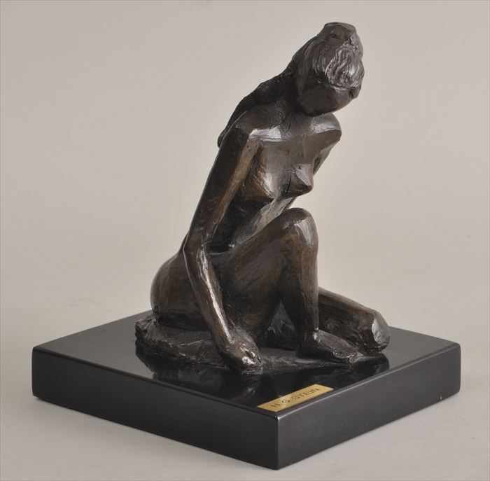 Appraisal: H G STEIN SEATED WOMAN Bronze in on a marble