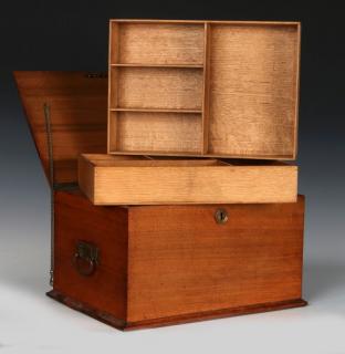 Appraisal: Rectangular top over conforming mahogany case with molded base and