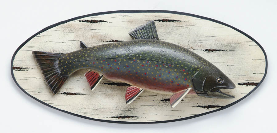 Appraisal: LAWRENCE C IRVINE CARVED PAINTED BROOK TROUT carved brook trout