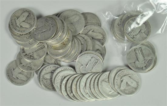 Appraisal: Dateless Standing Liberty Quarters Plus eight dateless coins from year