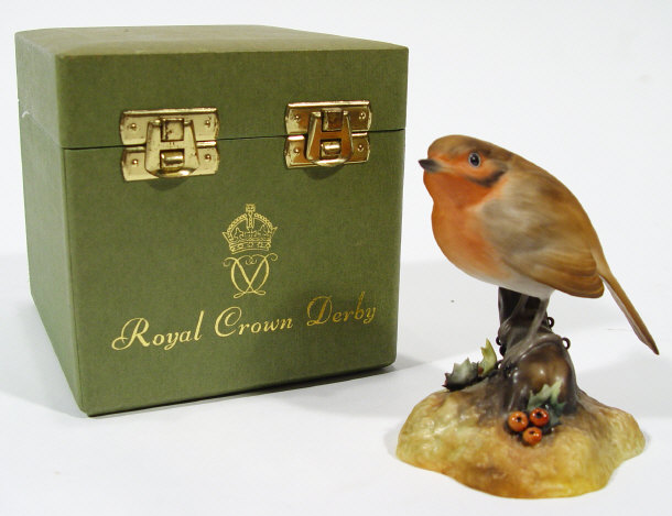 Appraisal: Royal Crown Derby bone china robin with hand painted decoration