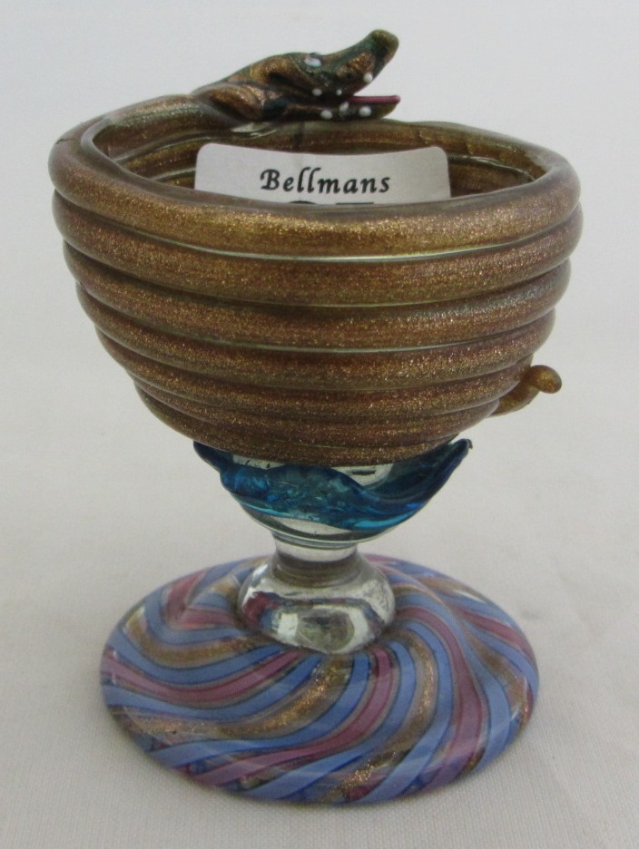 Appraisal: A Venetian glass egg cup th century the bowl formed