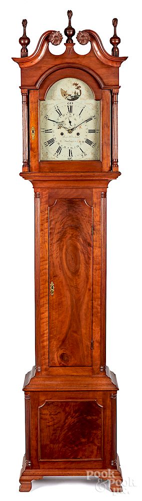 Appraisal: New Jersey Chippendale walnut tall case clock Exclusive on Bidsquare