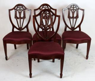 Appraisal: Set of Berhardt mahogany chairs Set of Berhardt shield back