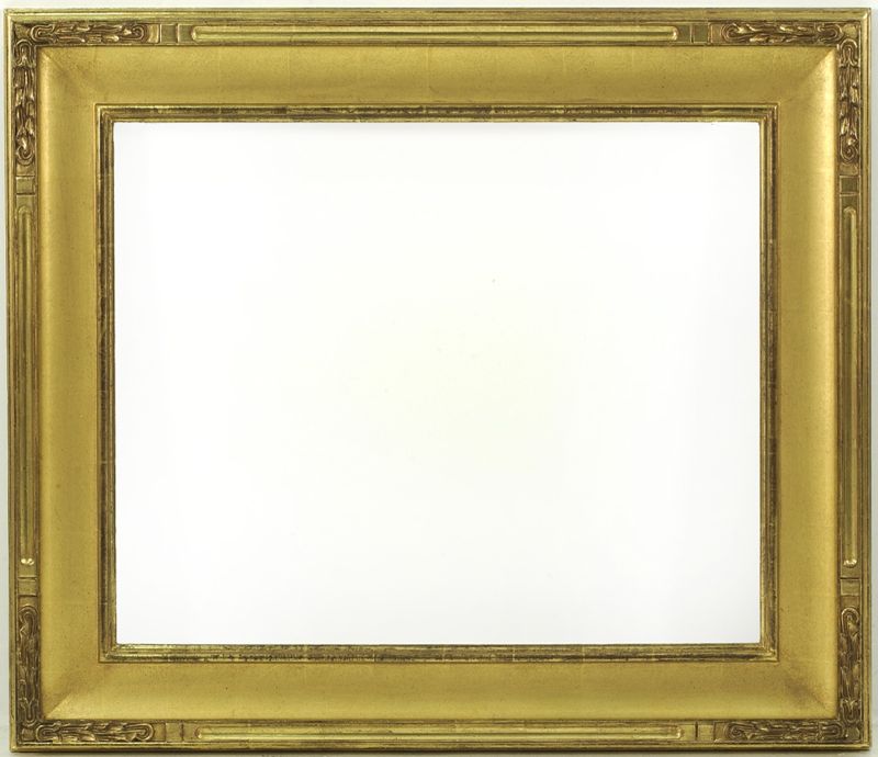 Appraisal: HAND-CARVED GILT FRAME By Guido of Boston Rabbet size x