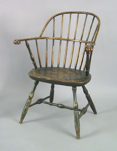 Appraisal: New England sackback windsor chair ca probably Rhode Island with