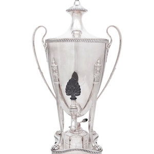 Appraisal: A Silver-Plate Coffee Urn Height overall inches Property from the