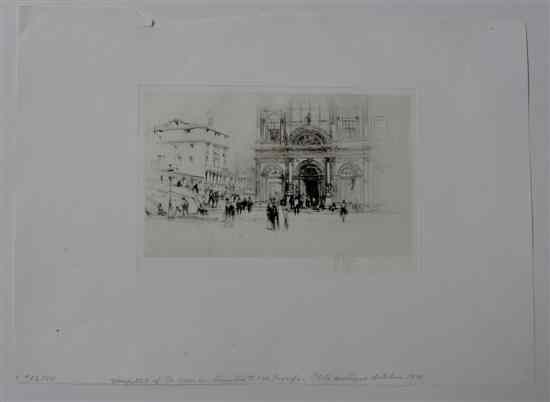 Appraisal: William Walcot - two etchings Giudecca Venice and Hospital of