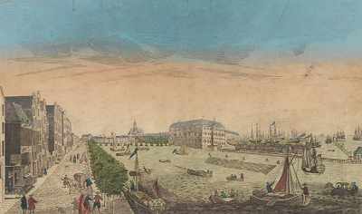 Appraisal: A Hand Colored Vue d'Optique Engraving of Amsterdam Handcolored Vue