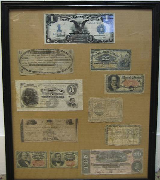 Appraisal: A Group of Miscellaneous Notes Including Large Size Silver Certificate