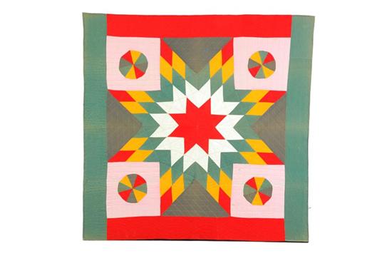 Appraisal: PIECED QUILT American late th century cotton ''Lone Star'' with