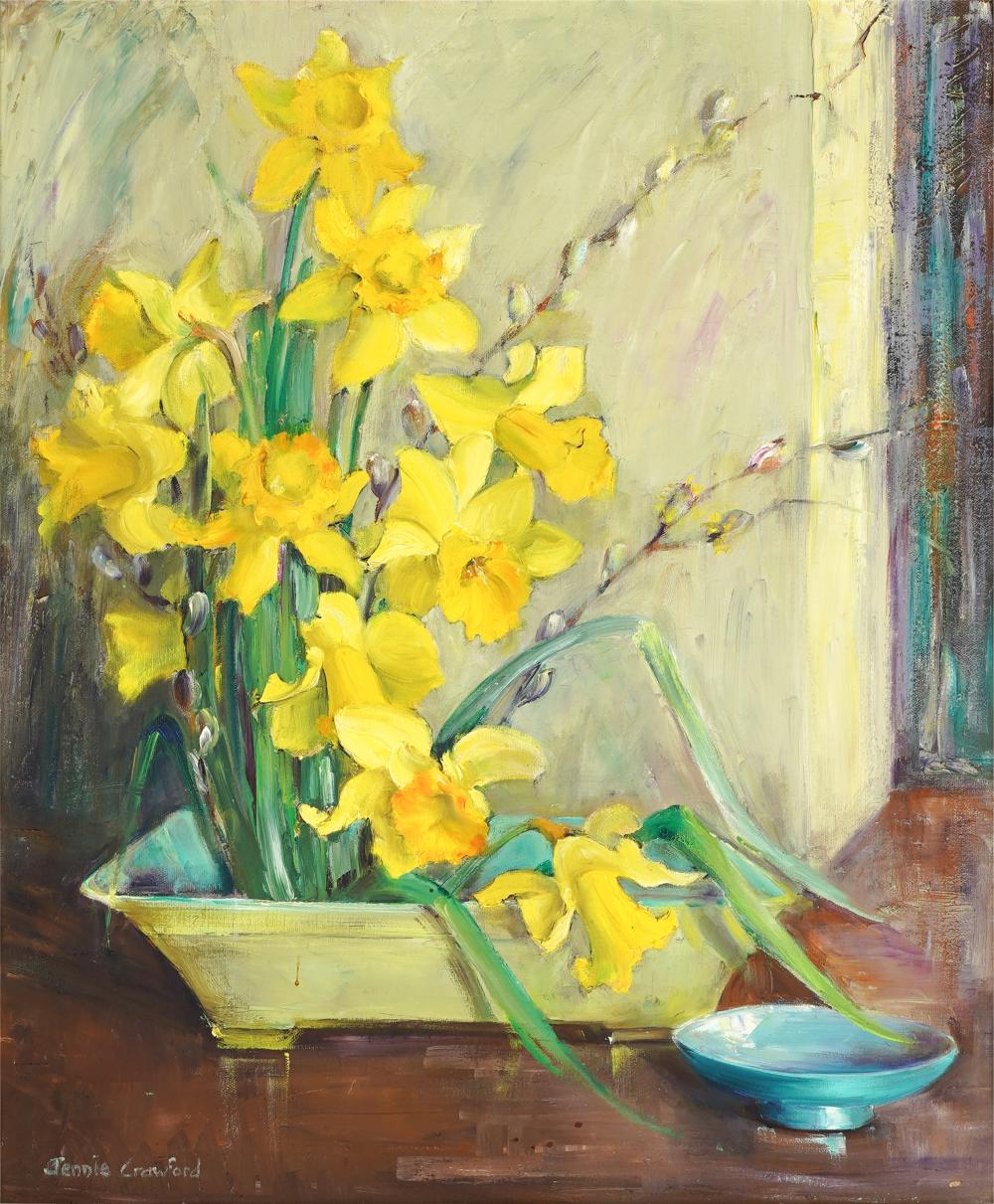 Appraisal: JENNIE CRAWFORD - DAFFODIL STILL LIFEoil on canvas signed lower