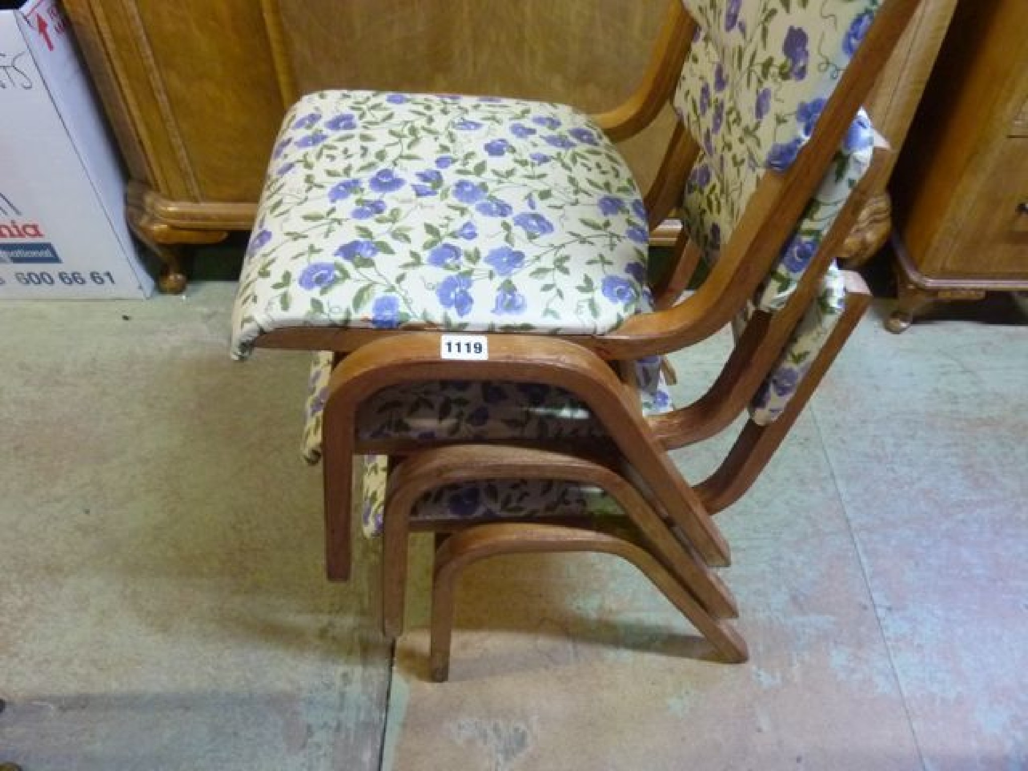 Appraisal: A set of three vintage child's stacking chairs with laminated