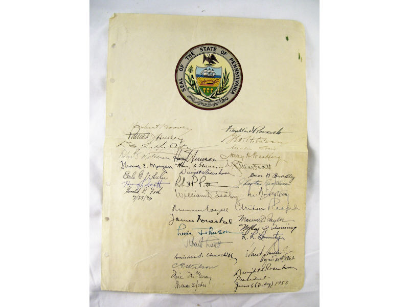 Appraisal: Important Political Military Leaders Signatures Senator Martin has acquired this