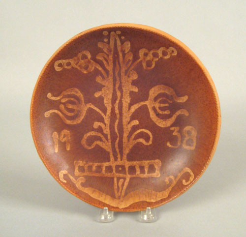 Appraisal: Pennsylvania redware charger dated attributed to Thomas Stahl with slip