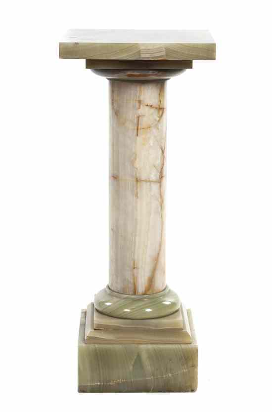 Appraisal: A Continental Onyx Pedestal having a square top over a