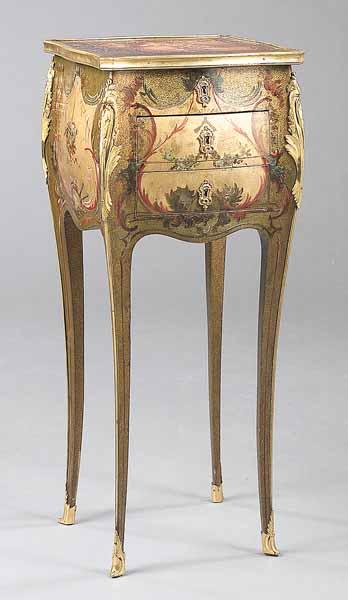 Appraisal: A Louis XV-Style Mahogany Paint-Decorated and Ormolu-Mounted Table de Dame