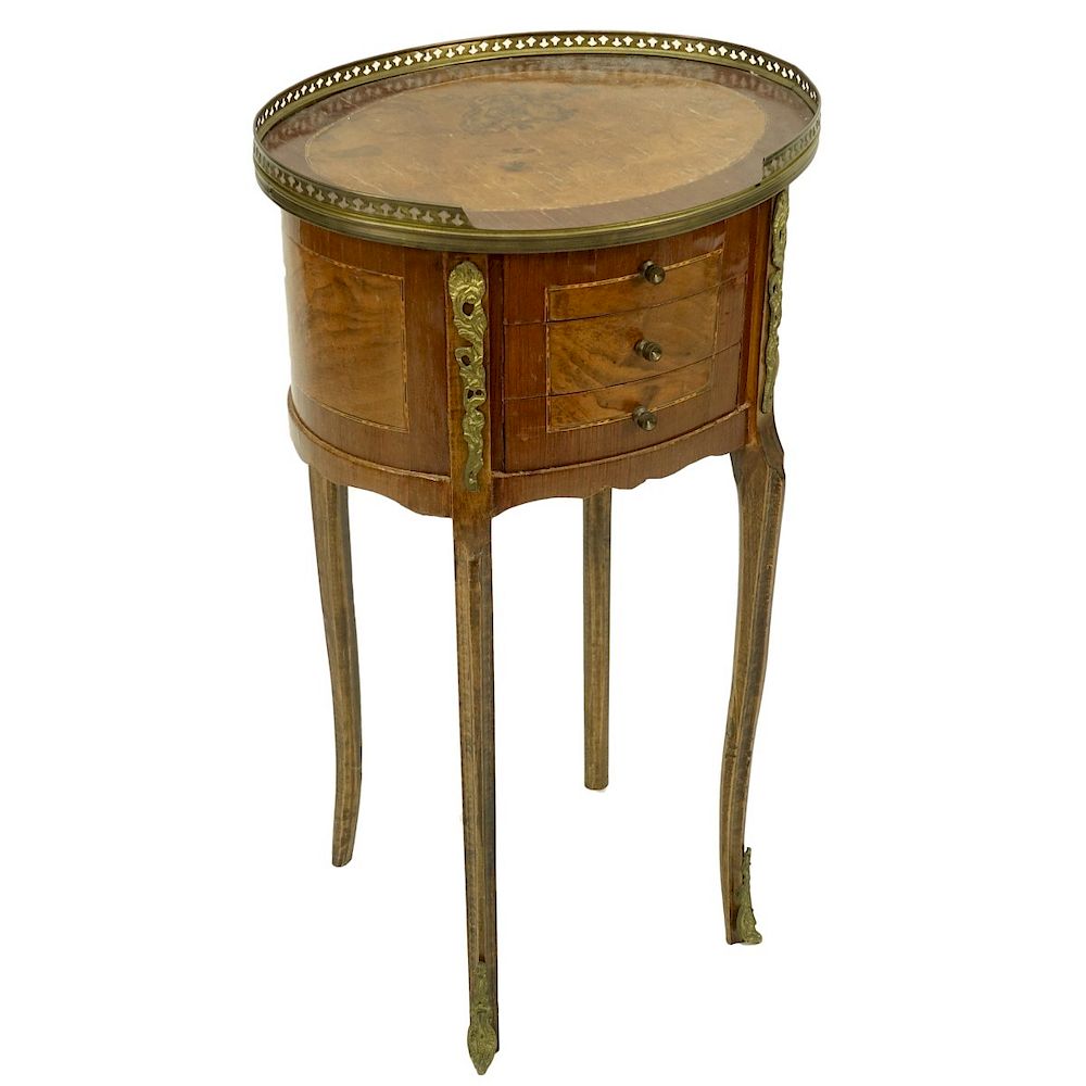 Appraisal: Louis XVI Style Side Table Louis XVI Style French Burlwood