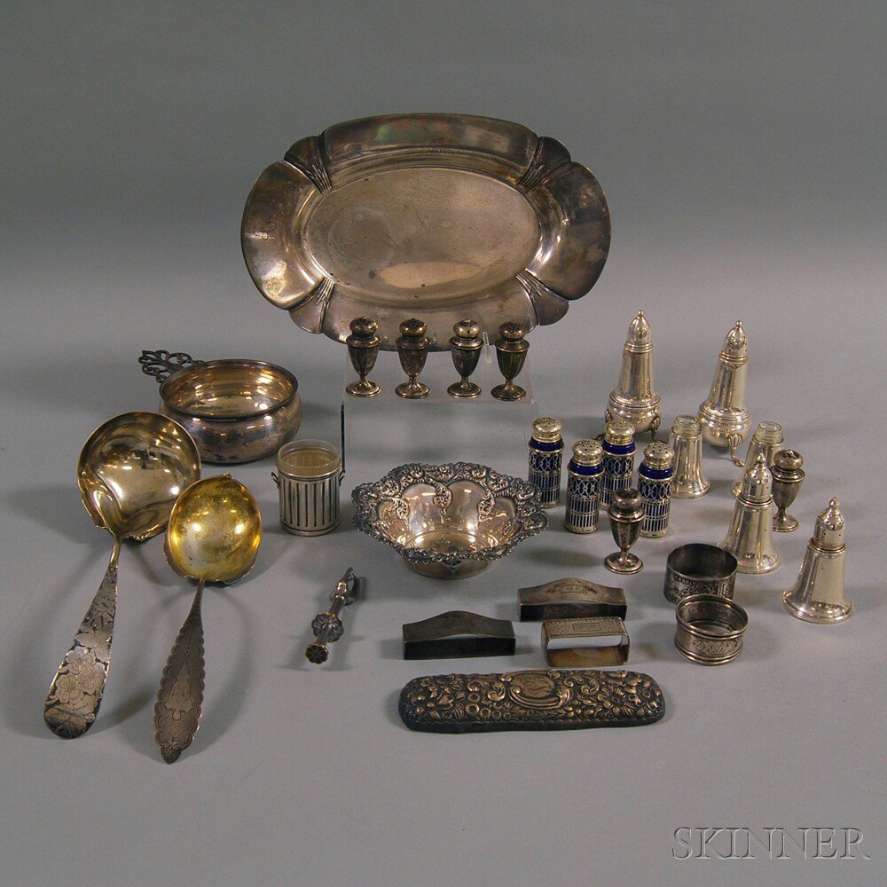 Appraisal: Group of Sterling and Coin Silver Tableware and Accessories including