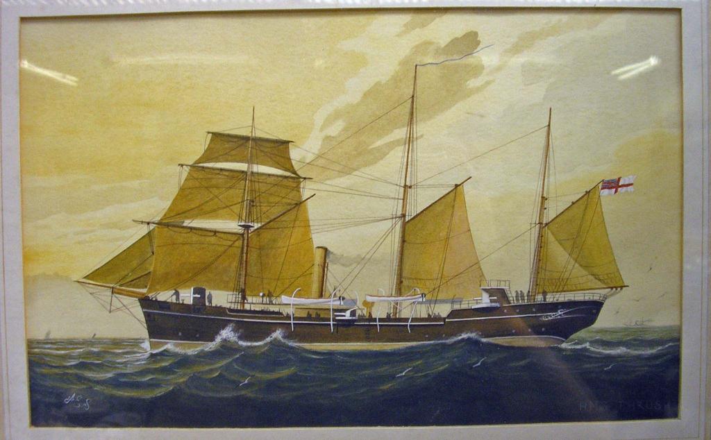 Appraisal: A watercolour of the sailing steam ship H M S