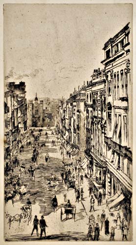 Appraisal: JAMES A M WHISTLER St James Street Etching on cream