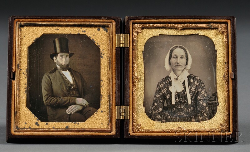 Appraisal: Two Sixth Plate Daguerreotype Portraits of a Man Wearing a