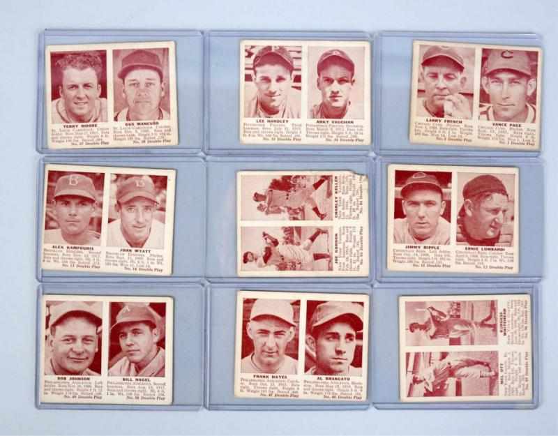 Appraisal: Lot of Vintage Baseball Vending Cards All cards have two