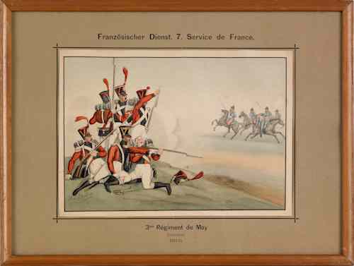 Appraisal: Five French military lithographs th c x