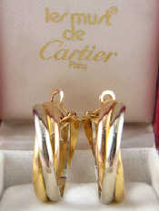 Appraisal: Cartier A pair of three colour carat gold earrings by