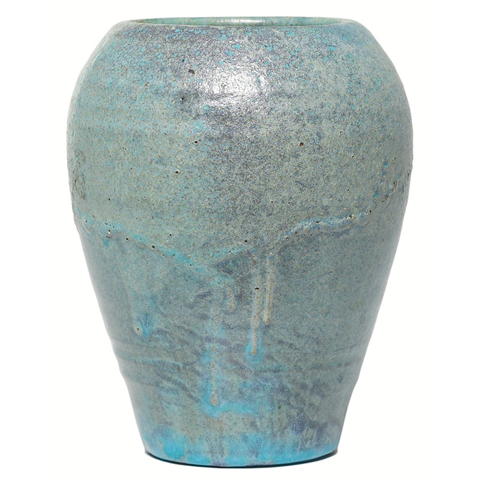 Appraisal: North State vase attribution tapered form covered with a turquoise