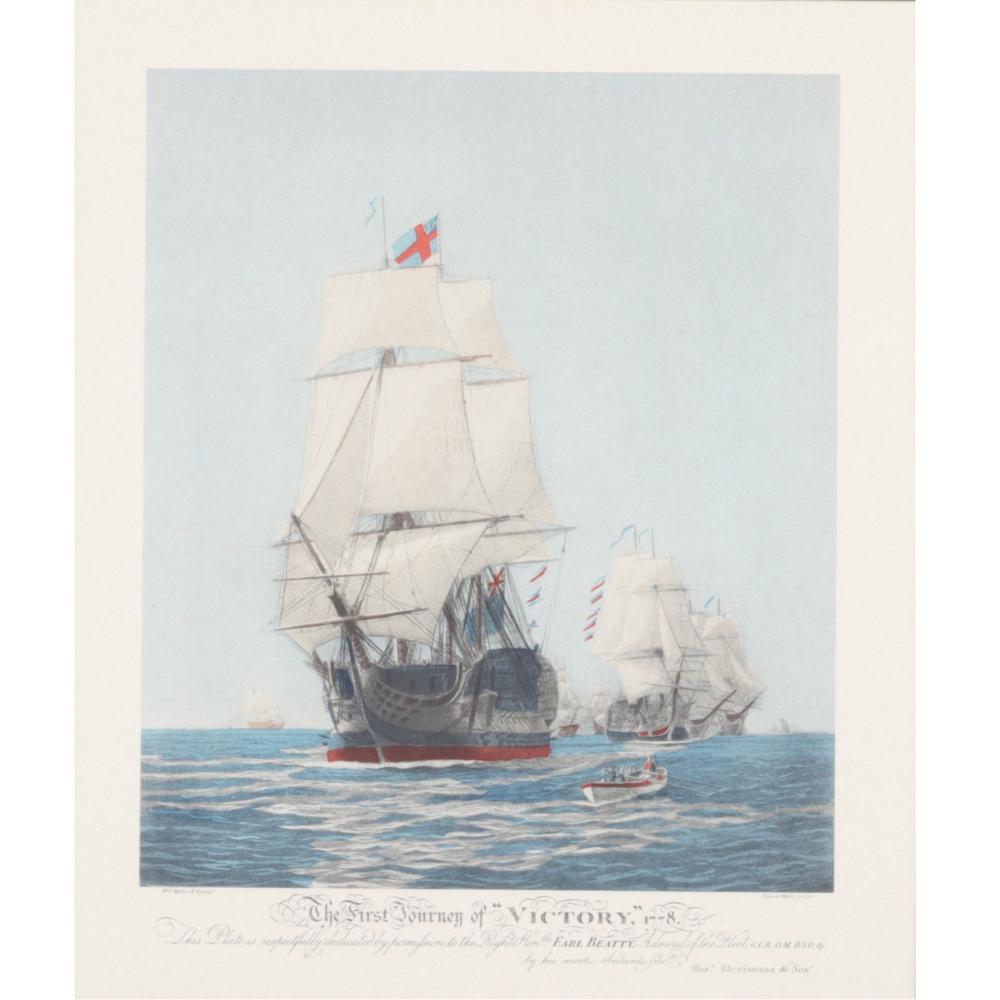 Appraisal: THE FIRST JOURNEY OF THE VICTORY HAND COLORED AQUATINT H