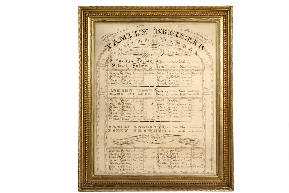 Appraisal: IMPORTANT MAINE HERITAGE FAMILY REGISTER - Original Calligraphy Family Register