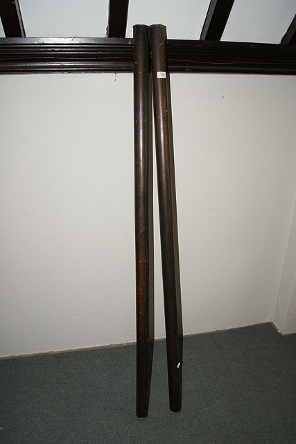 Appraisal: Pair of mahogany curtain rails th Century cm