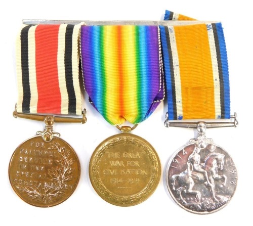 Appraisal: A Great War medal pair plus Special Constabulary issued to